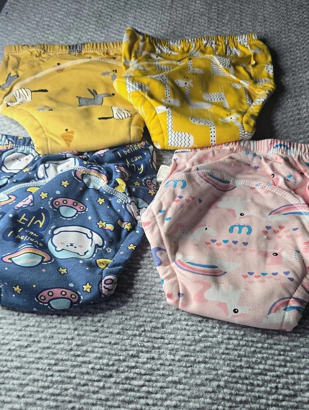 Girls Upairy 4-Pack in Yellow & Blue Size Medium